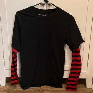 Long sleeve layered striped shirt